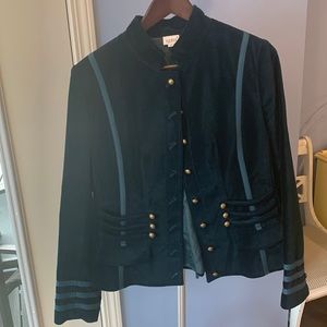 Together brand size 12 teal velvet military jacket with great detailing.